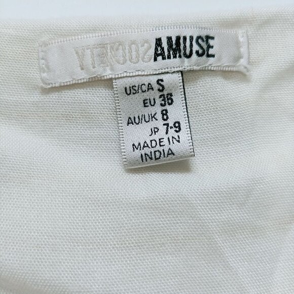 Amuse Society NWT Sunset Dreams Mini Shift Dress Womens S‎ Cream Metallic Beach - Picture 4 of 13